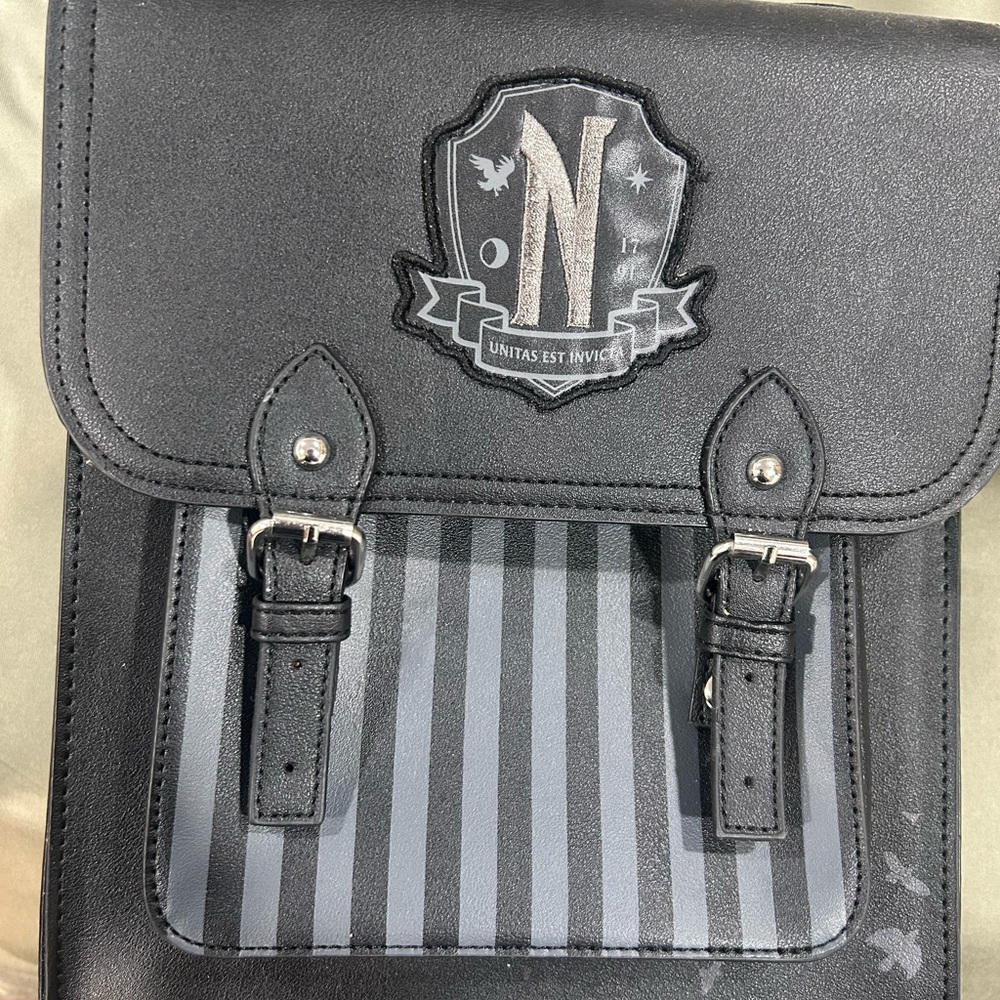 Netflix Wednesday Addams Black and Gray Backpack